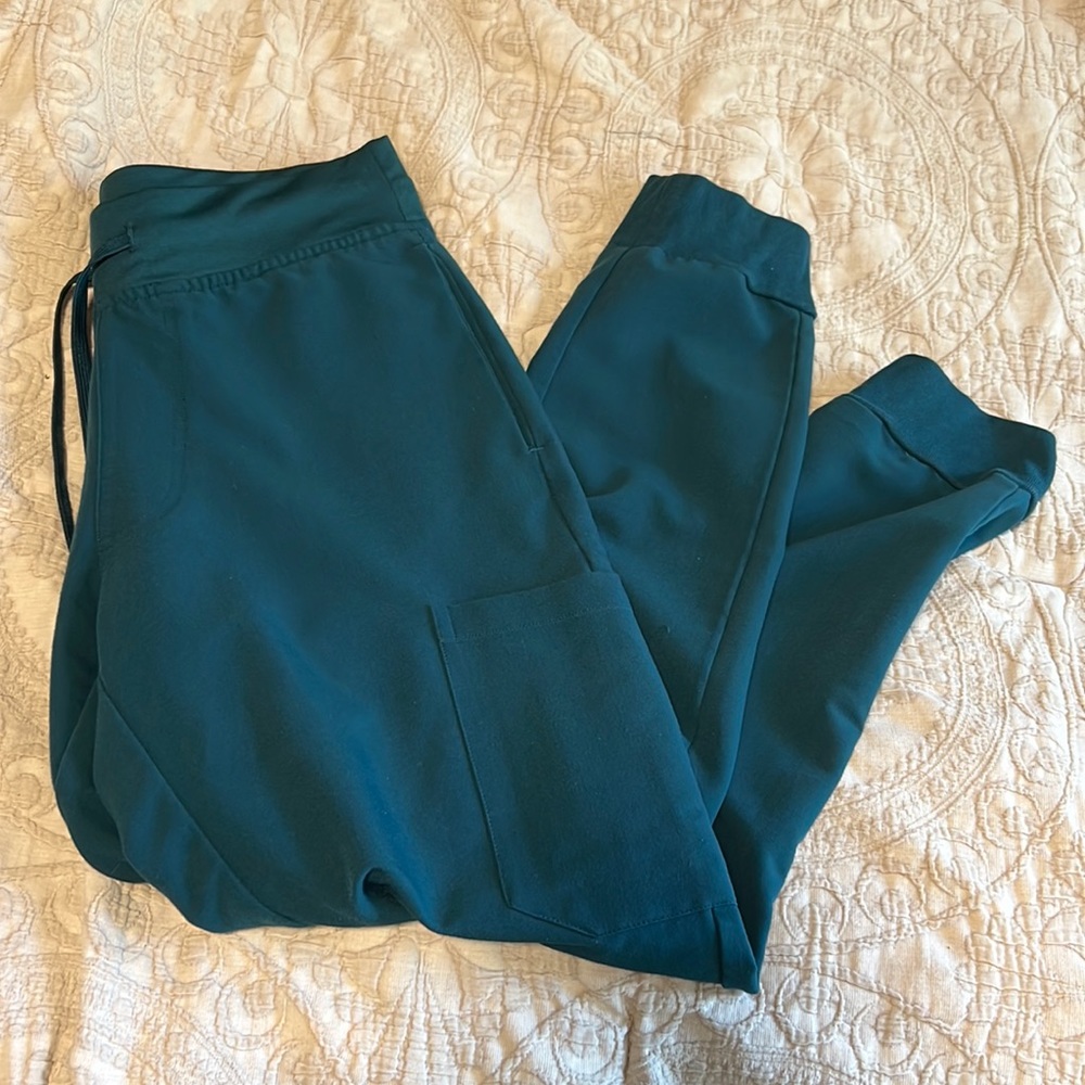 Mandala teal XSP jogger scrub pants
